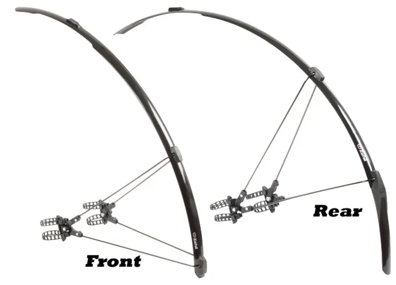 Zefal Shield R30 Road Cycling Mudguard Set in Black