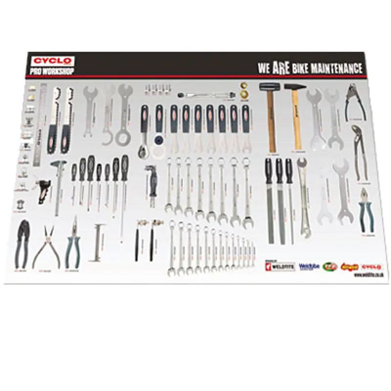Cyclo Shadow Board Complete With 77 Tools