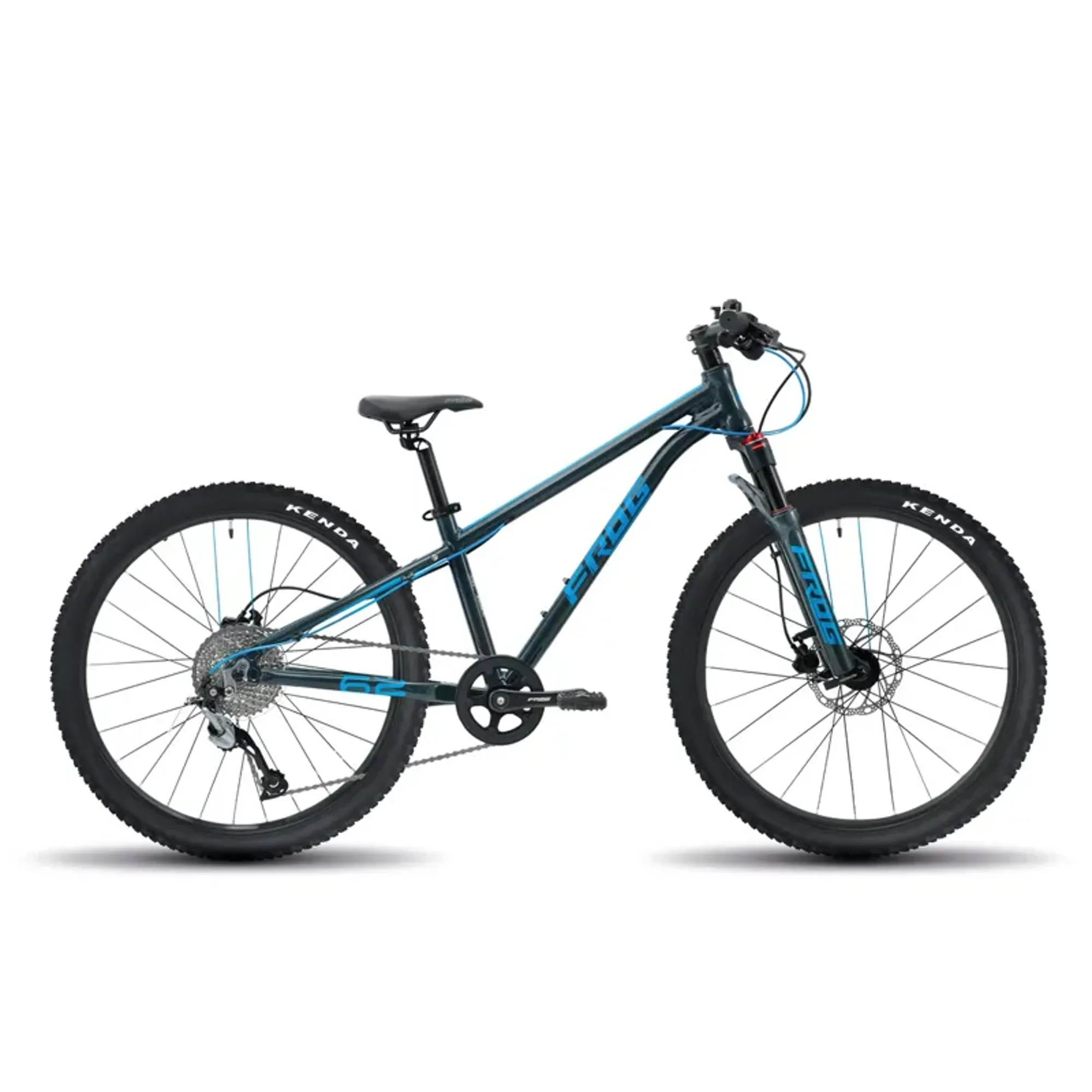 Frog Bikes Frog MTB 62 Kids Mountain Bike In Metallic Grey/Neon Blue