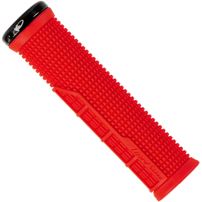 Lizard Skins Single-Sided Lock-On Machine Handlebar Grips in Red
