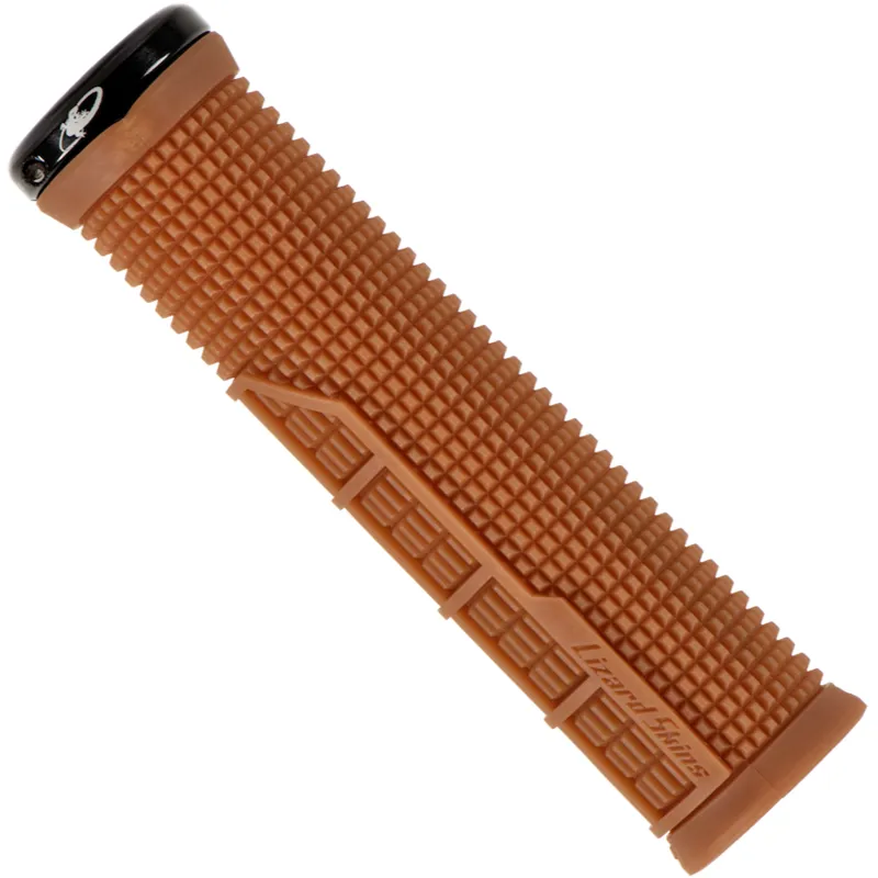 Lizard Skins Single-Sided Lock-On Machine Handlebar Grips in Brown