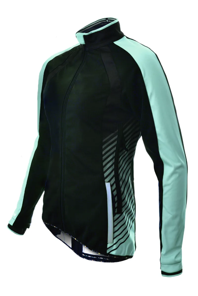 Funkier Tacona WJ-1324 Ladies Softshell Windstopper Jacket In Black/Mint