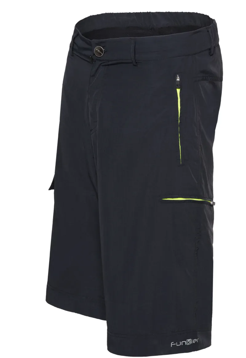 Funkier Adventure MTB Baggy Shorts Integrated Liner in Black