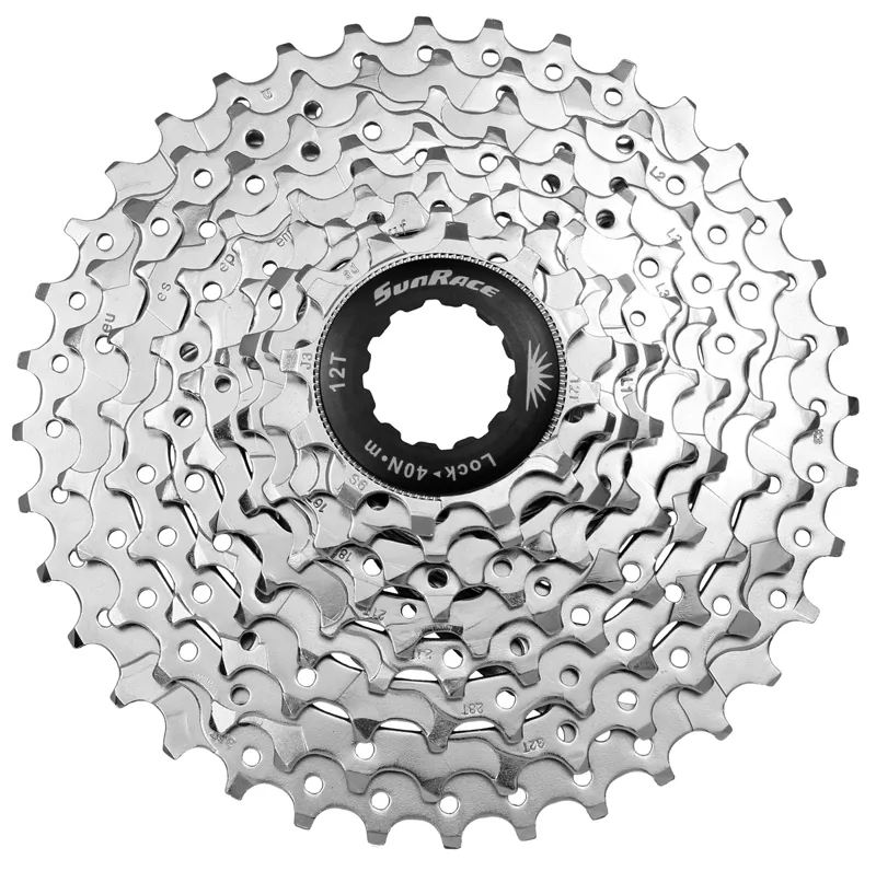 Sunrace and Sturmey Archer 11-34t 9 Speed MTB Cassette in Silver