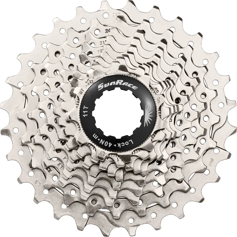 Sunrace and Sturmey Archer 11-28t 10 Speed Road Cassette in Silver