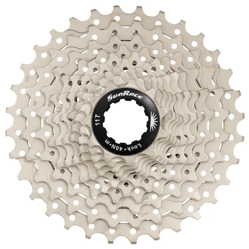 Sunrace and Sturmey Archer 11-28t 11 Speed Road Cassette in Silver