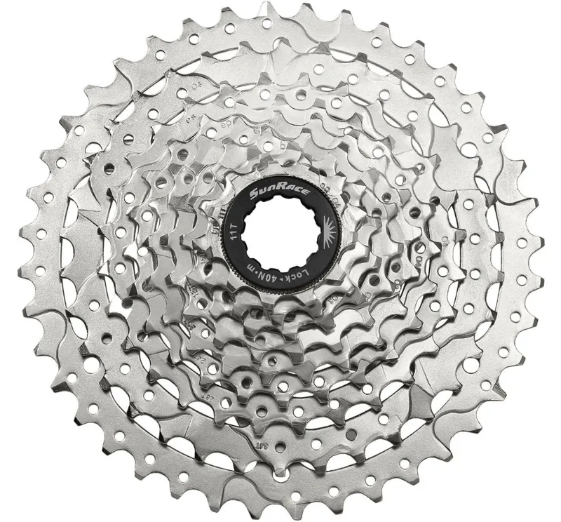 Sunrace and Sturmey Archer CSM980 11-40t 9 Speed MTB Cassette in Silver