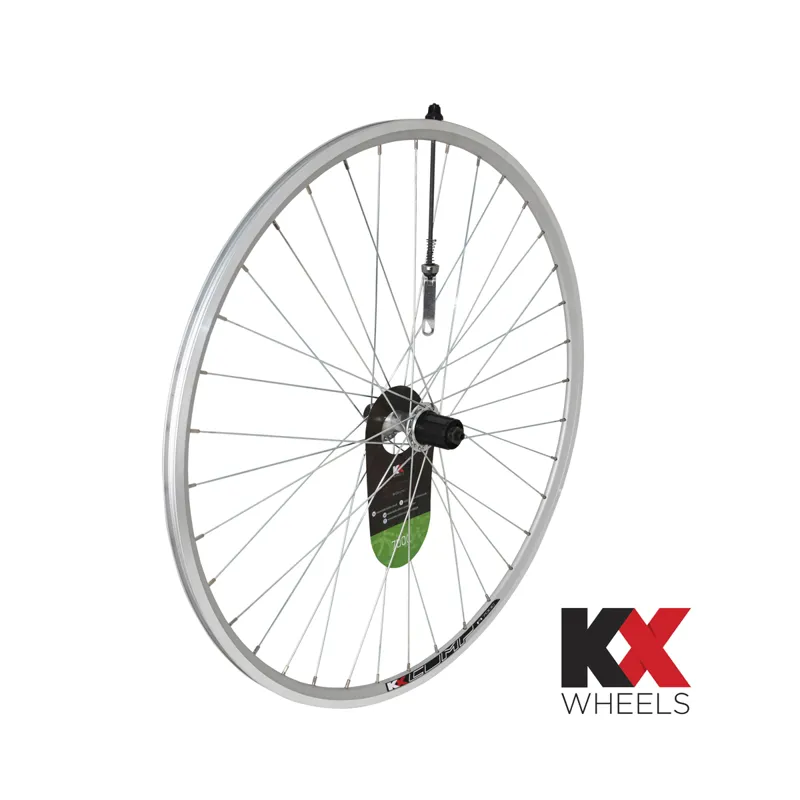 KX Road 700C Doublewall Q/R Cassette Rear Wheel Rim Brake in Silver