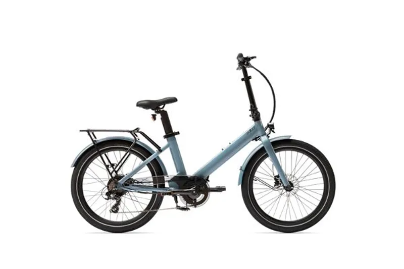 Eovolt Evening 24 inch Compact Step Through Semi Folding Electric Bike - Ocean Blue