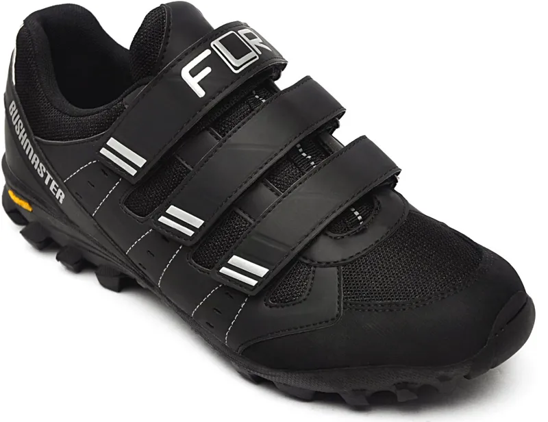 FLR Bushmaster MTB/Trail Velcro Fastening Shoe in Black/Silver