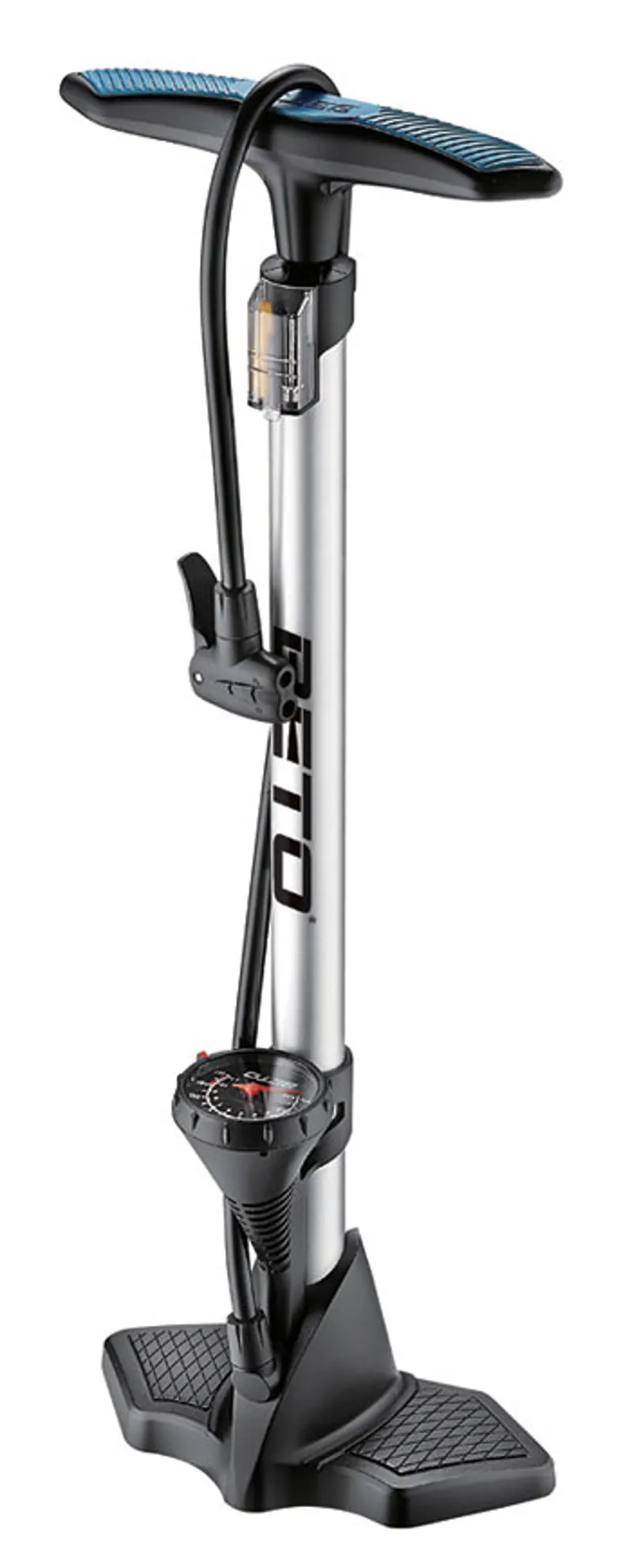 Beto CMP 155AG7 25inch Alloy Floor Pump With Gauge in Silver