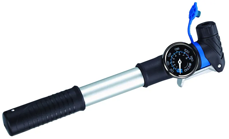 Beto CAH-033AG Two Way Alloy Mini Pump With Gauge in Silver