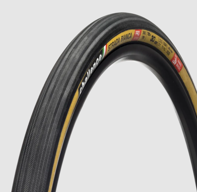 Challenge Strada Bianca Handmade Clincher All Road Tyre in Tan 260tpi 700x30