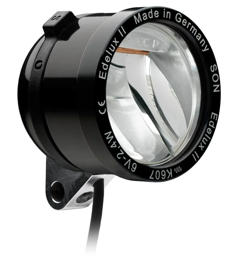 SON Edelux II High Power LED Headlight w/ Coaxial Adapter - Black Anodized