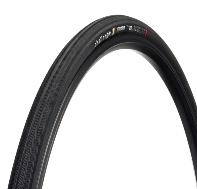 Challenge Strada Vulcanized Clincher Road Tyre in Black 120tpi 700x30 