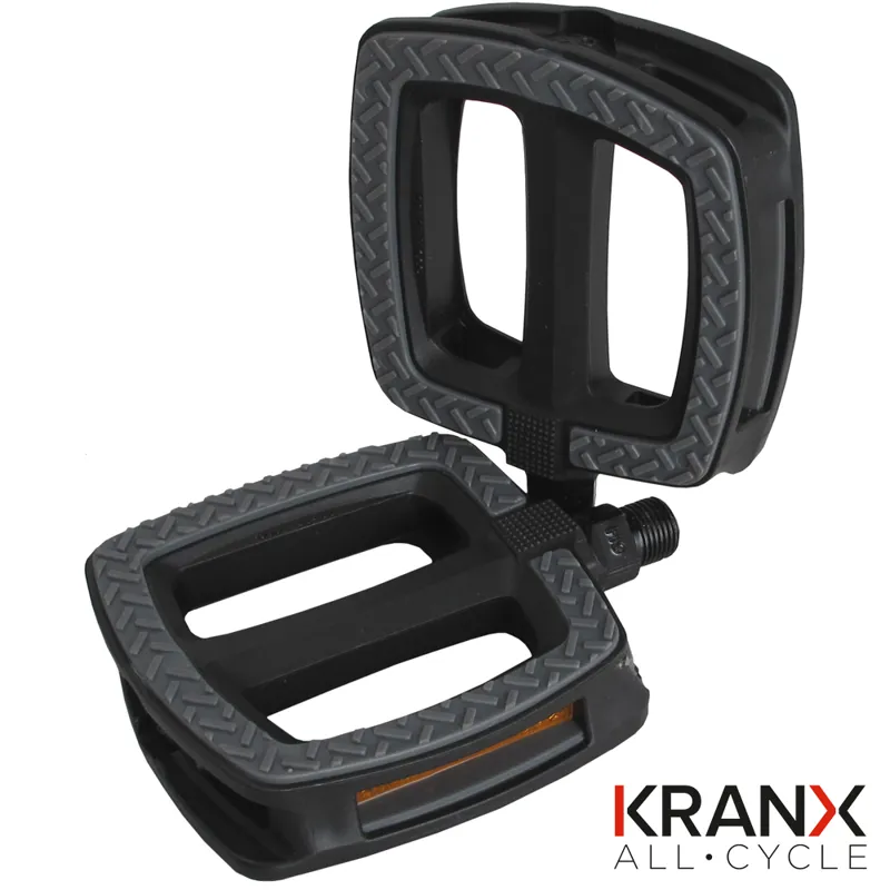 KranX UrbanGrip Polymer Bearing Plastic Pedals 9/16 - Black