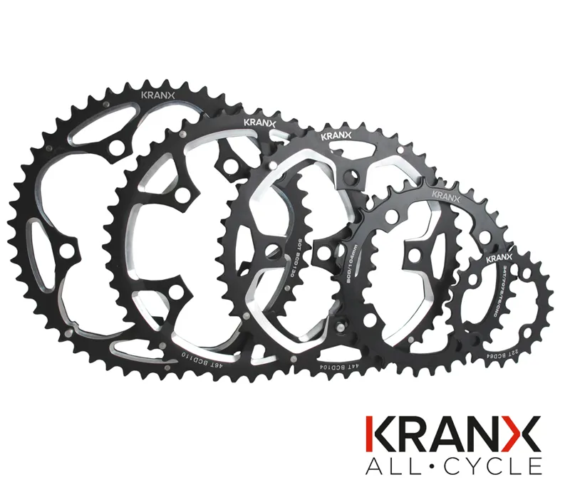 KranX 96BCD Alloy CNC Narrow-Wide Chainring - Black