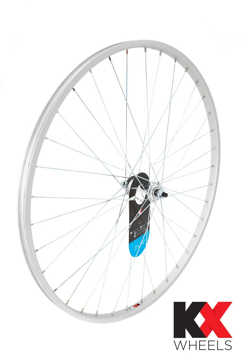 KX Road 27 X 1 1/4 Singlewall Solid Axle Front Wheel Rim Brake - Silver