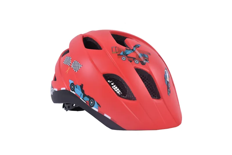 Safety Labs Dino Light Cars Inmold Kids Helmet 48-53cm In Red 