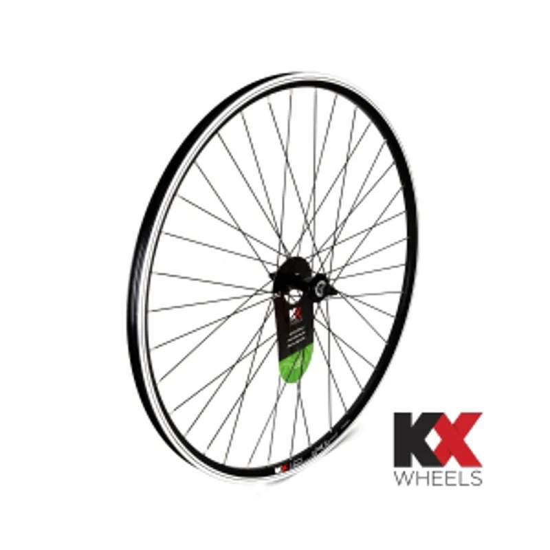 KX Hybrid 700C Doublewall Solid Axle Front Wheel Rim Brake in Black